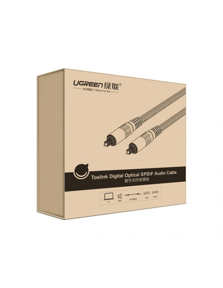 
„Toslink SPDIF“ optinis garso kabelis, 2 m, pilkas
