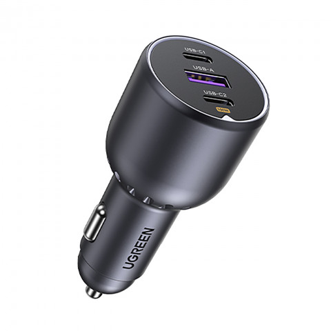 
130 W automobilinis įkroviklis, 2 x USB-C ir 1 x USB-A – pilkas
