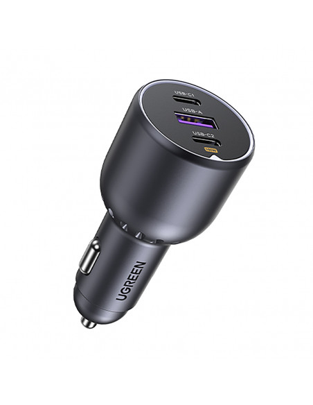 
130 W automobilinis įkroviklis, 2 x USB-C ir 1 x USB-A – pilkas
