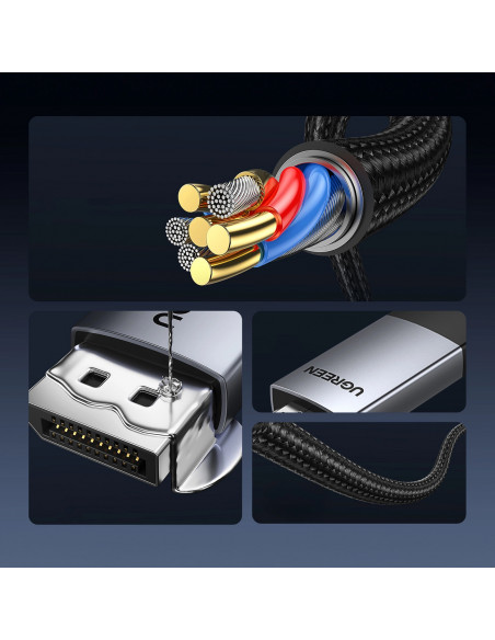 
DisplayPort - HDMI 4K 60Hz 3 m kabelis - pilkas
