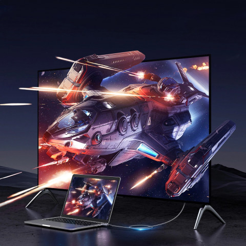 
DisplayPort - HDMI 4K 60Hz 3 m kabelis - pilkas
