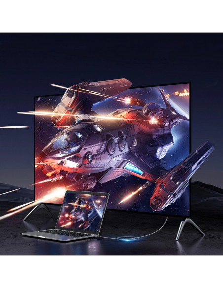 
DisplayPort - HDMI 4K 60Hz 3 m kabelis - pilkas
