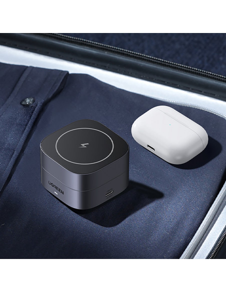 
3 viename „MagSafe Qi“ belaidis telefono ir ausinių įkroviklis su USB-C prievadu – juodas
