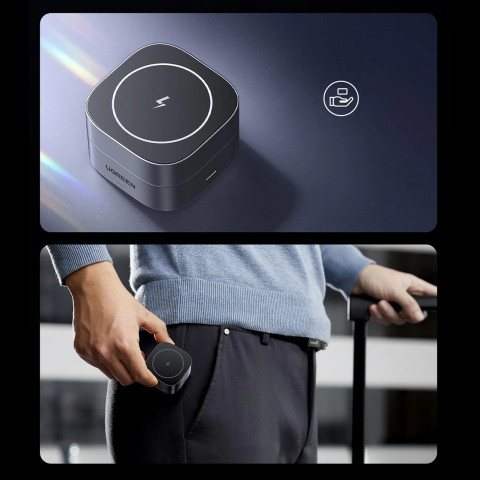 
3 viename „MagSafe Qi“ belaidis telefono ir ausinių įkroviklis su USB-C prievadu – juodas
