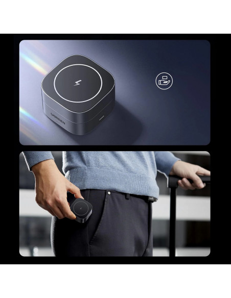 
3 viename „MagSafe Qi“ belaidis telefono ir ausinių įkroviklis su USB-C prievadu – juodas
