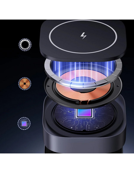 
3 viename „MagSafe Qi“ belaidis telefono ir ausinių įkroviklis su USB-C prievadu – juodas
