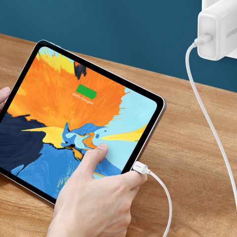 
USB-C - USB-C PD QC AFC 0,5 m kabelis - baltas
