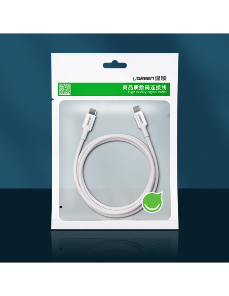 
USB-C - USB-C PD QC AFC 0,5 m kabelis - baltas
