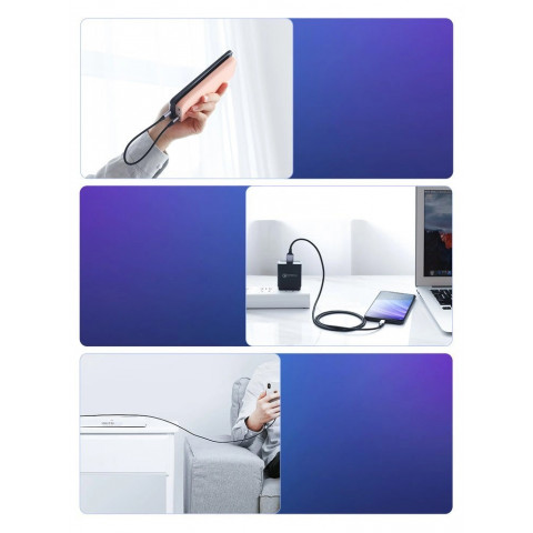 
Laidas USB-A - USB-C QC 3.0 3A 1.5m - pilkas
