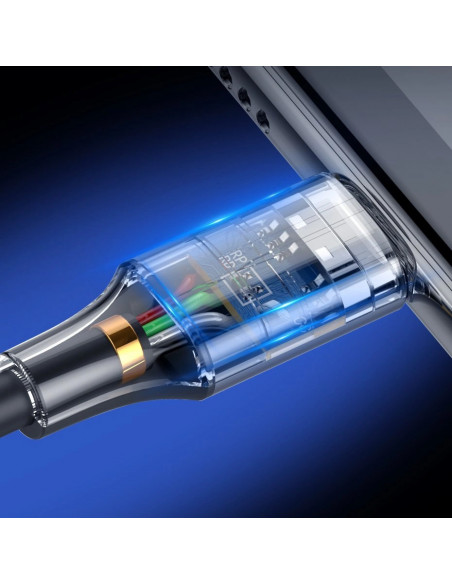 
Laidas USB-A - USB-C QC 3.0 3A 1.5m - pilkas
