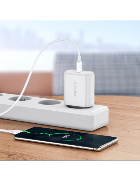 
USB-C - USB-C PD QC AFC 1 m laidas - baltas
