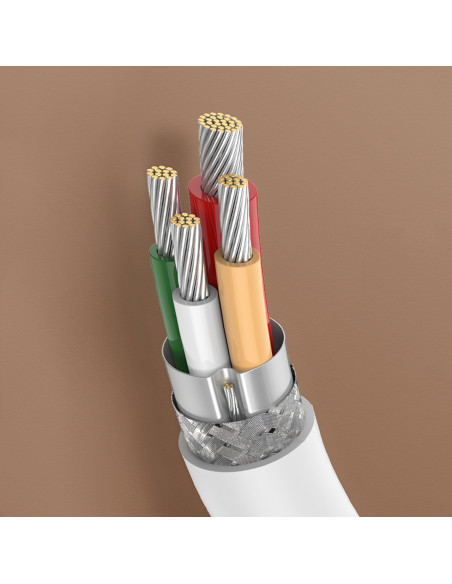 
USB-C - USB-C PD QC AFC 1 m laidas - baltas
