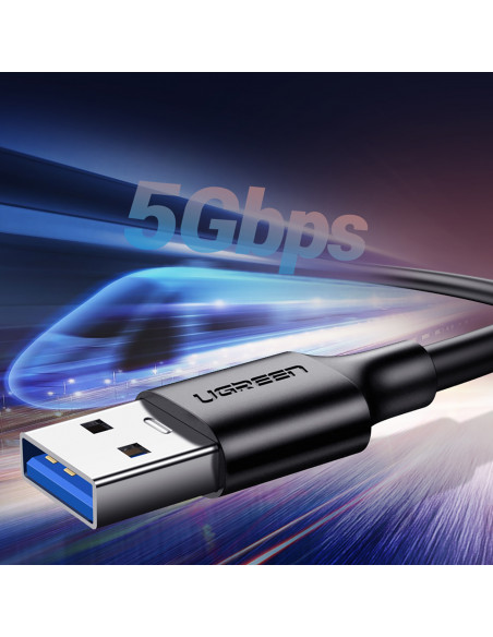 
USB-A 3.0 - USB-C 3A 0,5 m kabelis - juodas
