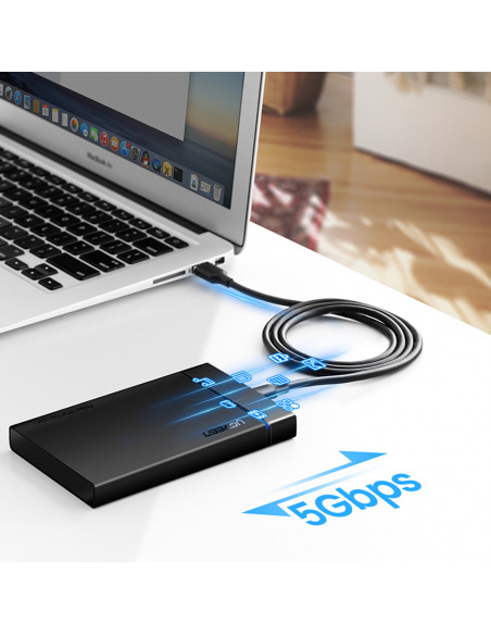 
USB-A 3.0 - USB-C 3A 0,5 m kabelis - juodas
