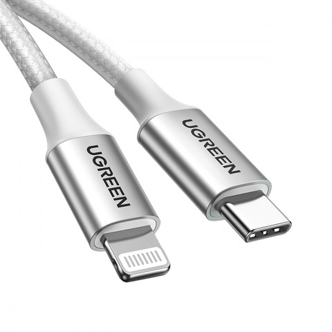 
USB-C - iPhone Lightning MFi kabelis 1 m - sidabrinis
