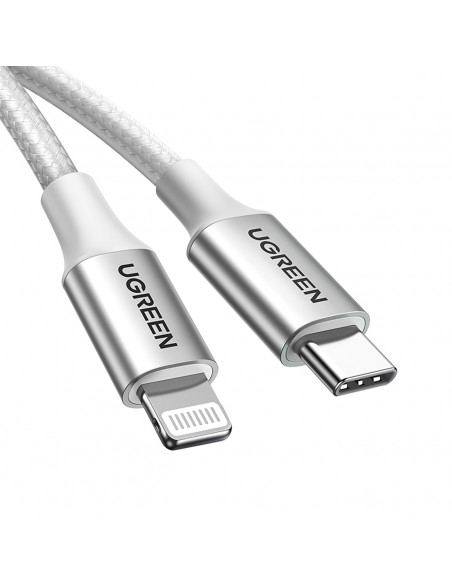 
USB-C - iPhone Lightning MFi kabelis 1 m - sidabrinis
