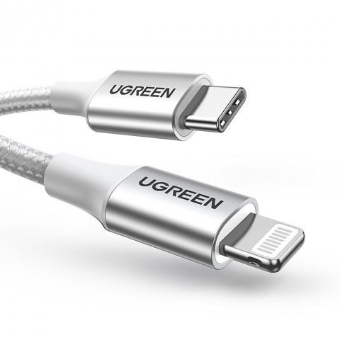 
USB-C - iPhone Lightning MFi kabelis 1 m - sidabrinis
