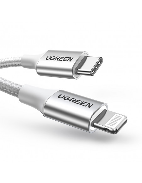 
USB-C - iPhone Lightning MFi kabelis 1 m - sidabrinis

