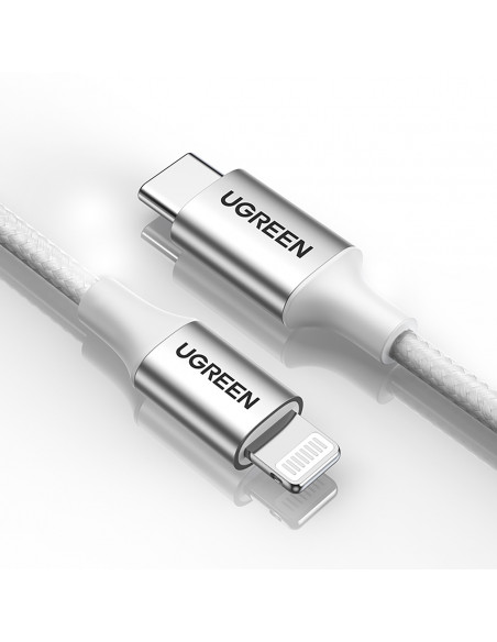 
USB-C - iPhone Lightning MFi kabelis 1 m - sidabrinis
