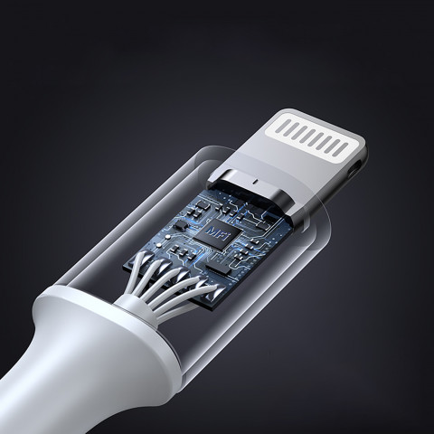 
USB-C - iPhone Lightning MFi kabelis 1 m - sidabrinis
