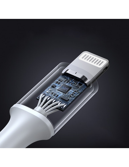 
USB-C - iPhone Lightning MFi kabelis 1 m - sidabrinis
