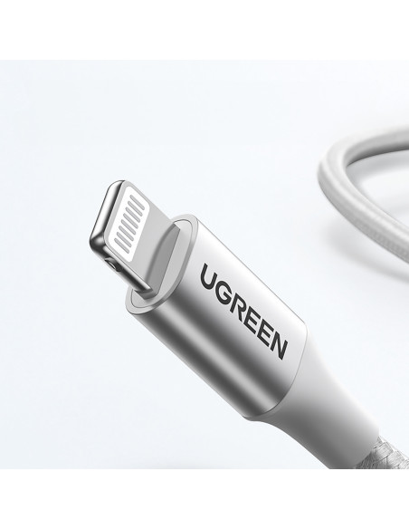 
USB-C - iPhone Lightning MFi kabelis 1 m - sidabrinis
