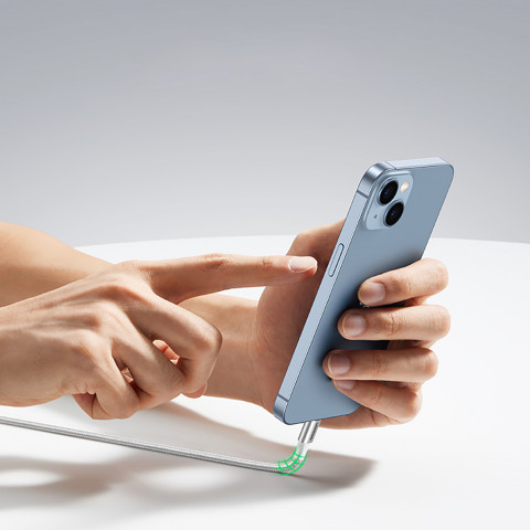 
USB-C - iPhone Lightning MFi kabelis 1 m - sidabrinis
