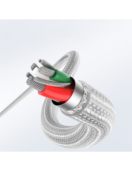 
USB-C - iPhone Lightning MFi kabelis 1 m - sidabrinis
