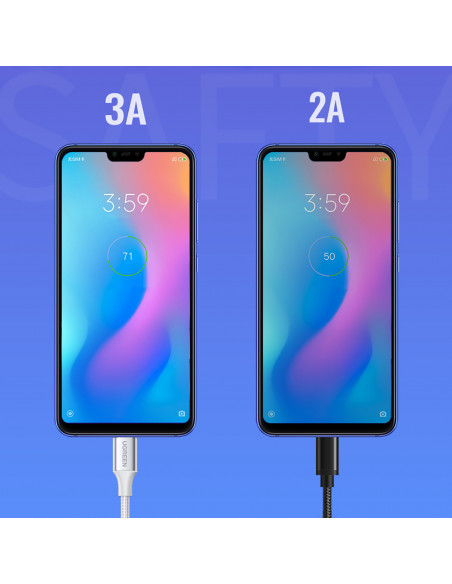 
USB-A - USB-C QC 3.0 3A 3m - baltas
