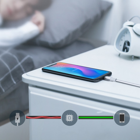 
USB-A - USB-C QC 3.0 3A 3m - baltas
