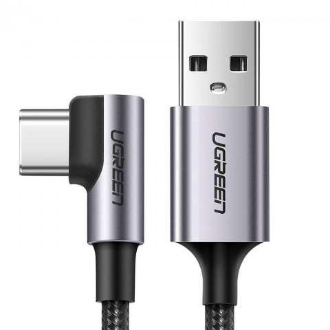 
USB-A - USB-C 3A 3 m kampinis kabelis - pilkas
