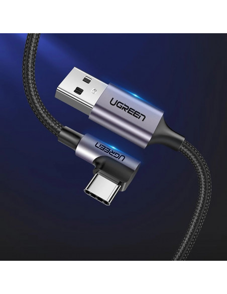 
USB-A - USB-C 3A 3 m kampinis kabelis - pilkas
