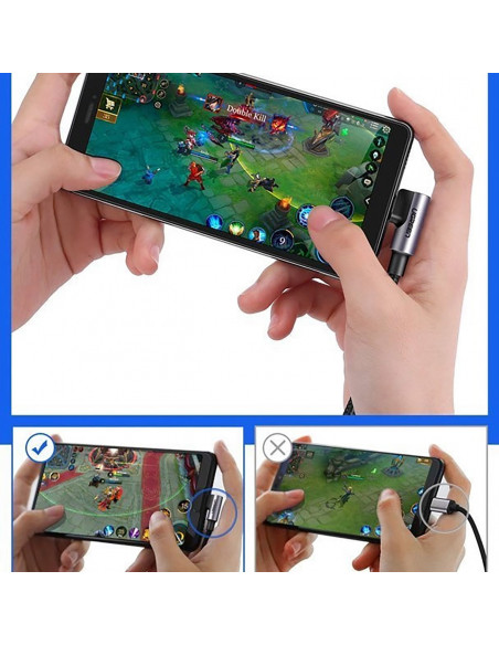 
USB-A - USB-C 3A 3 m kampinis kabelis - pilkas
