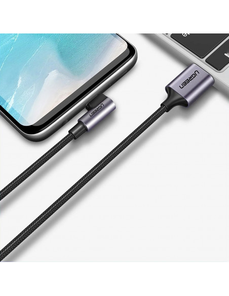 
USB-A - USB-C 3A 3 m kampinis kabelis - pilkas
