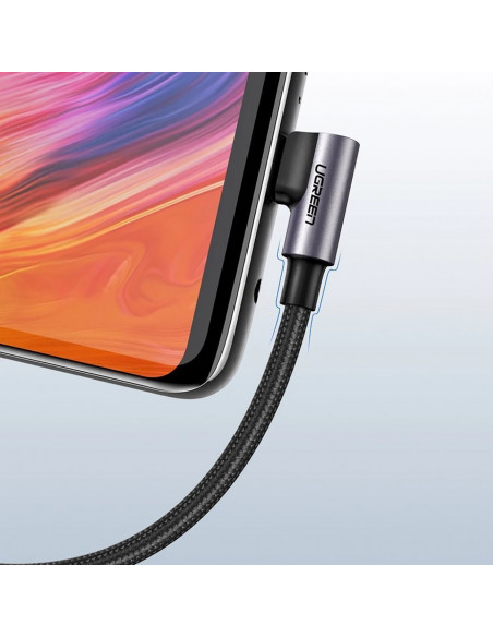 
USB-A - USB-C 3A 3 m kampinis kabelis - pilkas
