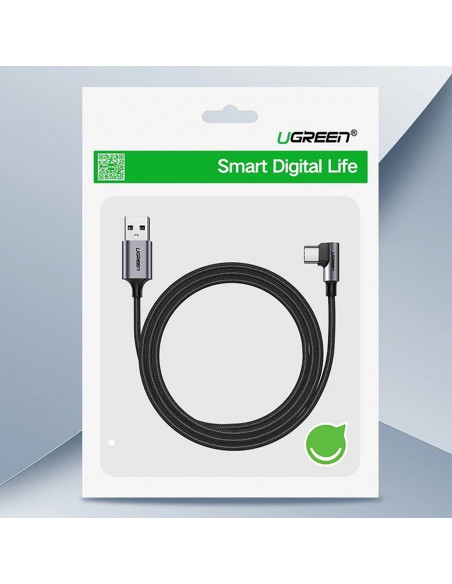 
USB-A - USB-C 3A 3 m kampinis kabelis - pilkas
