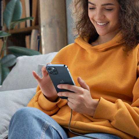 
iPhone Lightning kabelis - USB-C 2.0 MFi 1m - pilkas
