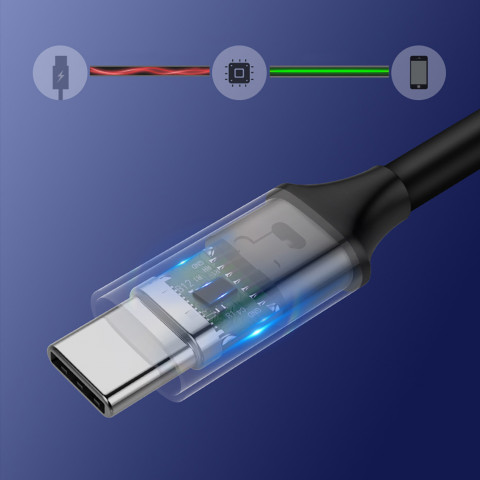 
USB-C 3.1 - USB-C 3.1 1,5 m kabelis - pilkas
