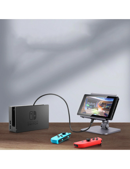 
USB-C PD QC prailginimo laidas 100W 5A 10Gbps 0.5m - pilkas
