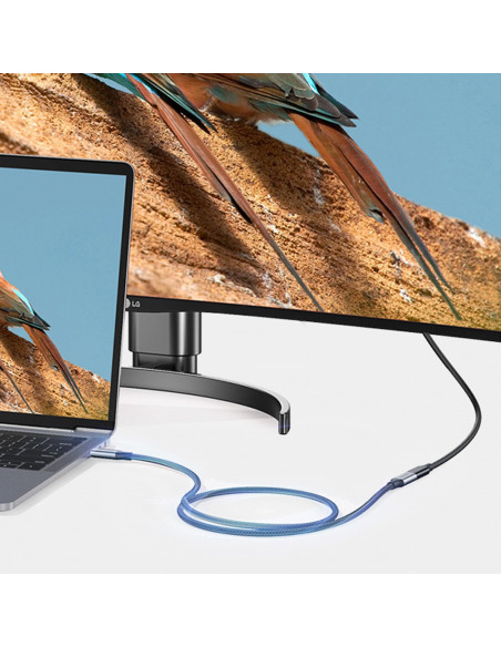 
USB-C PD QC prailginimo laidas 100W 5A 10Gbps 0.5m - pilkas
