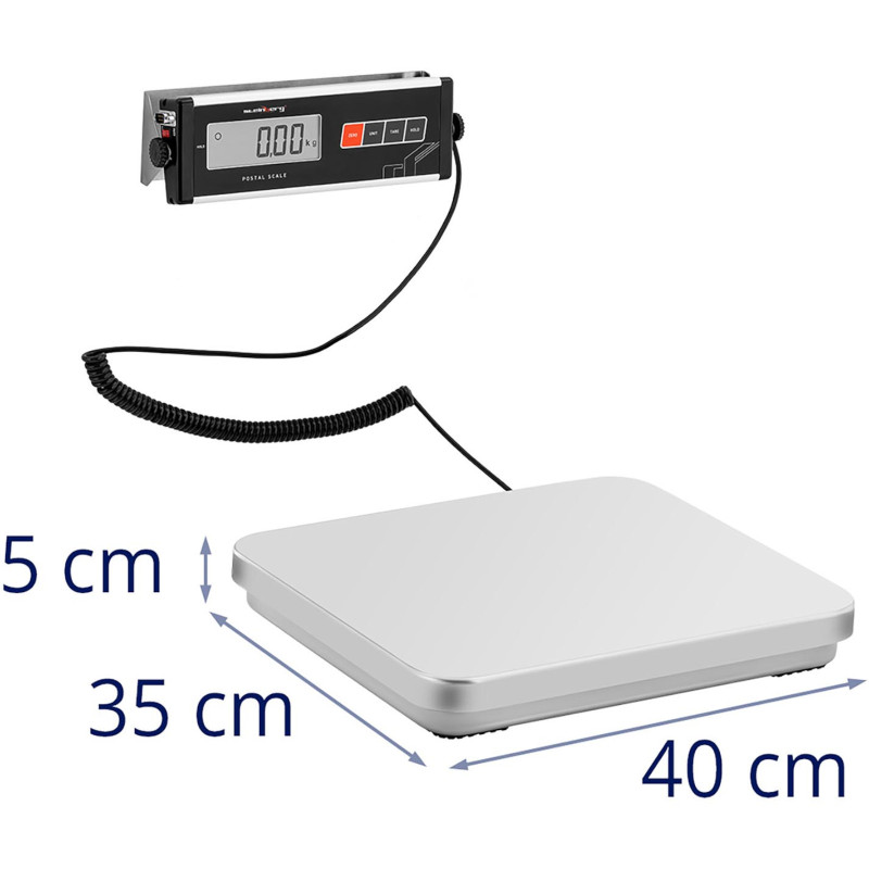 Platforminės pašto svarstyklės laiškų siuntiniams su išoriniu LCD 35,5 x 40,5 150 kg/ 0,05 kg