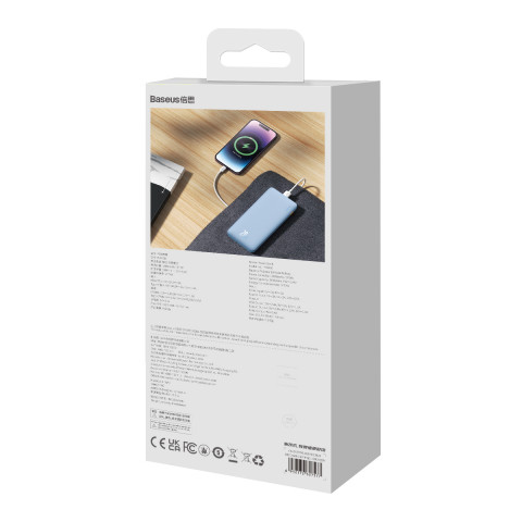 
10000mAh „Airpow“ greitojo įkrovimo 20 W nešiojama baterija – mėlyna
