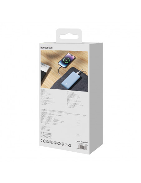 
10000mAh „Airpow“ greitojo įkrovimo 20 W nešiojama baterija – mėlyna
