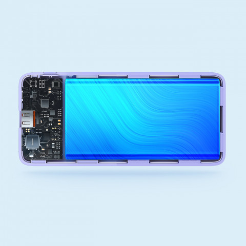 
10000mAh „Airpow“ greitojo įkrovimo 20 W nešiojama baterija – violetinė
