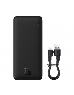 
20000mAh „Airpow 20W“ nešiojama baterija su USB-A - USB-C laidu, 50 cm, juoda
