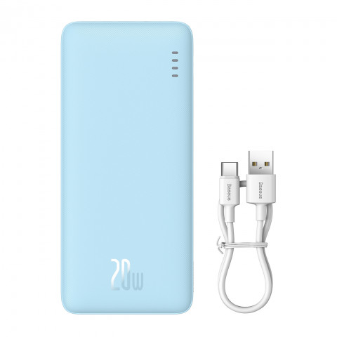
20000mAh nešiojama baterija „Airpow 20W“ su USB-A - USB-C laidu, 50 cm, mėlyna
