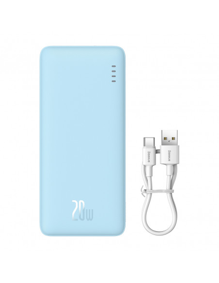 
20000mAh nešiojama baterija „Airpow 20W“ su USB-A - USB-C laidu, 50 cm, mėlyna
