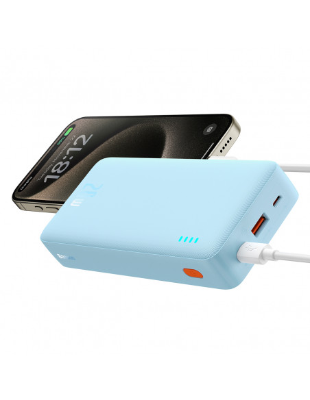 
20000mAh nešiojama baterija „Airpow 20W“ su USB-A - USB-C laidu, 50 cm, mėlyna
