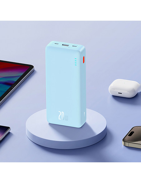 
20000mAh nešiojama baterija „Airpow 20W“ su USB-A - USB-C laidu, 50 cm, mėlyna
