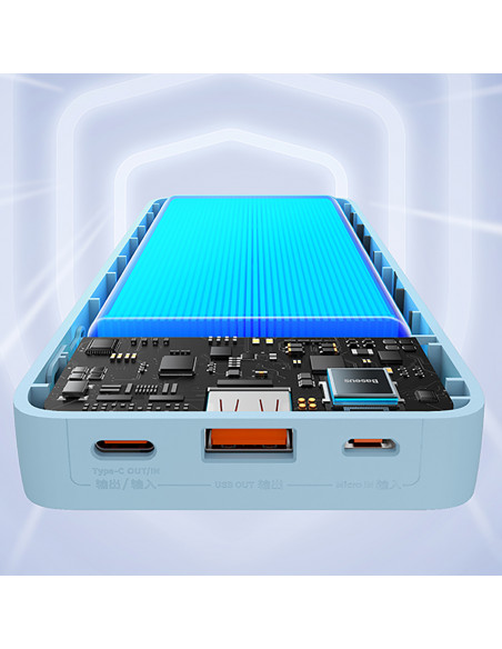 
20000mAh nešiojama baterija „Airpow 20W“ su USB-A - USB-C laidu, 50 cm, mėlyna
